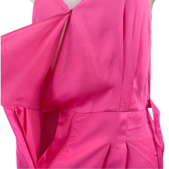 Scotch & Soda Size 34 XS Pink Satin Spaghetti Straps V Neck Racerback Jumpsuit - Picture 12 of 14
